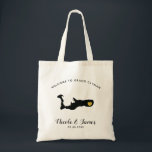 Grand Cayman Wedding Welcome Bag, Black & Gold Tote Bag<br><div class="desc">Wedding weekend welcome gift bag for out of town guests to your wedding,  featuring image of the Grand Cayman island,  with gold heart.  Fill the tote with your favourite goodies.</div>