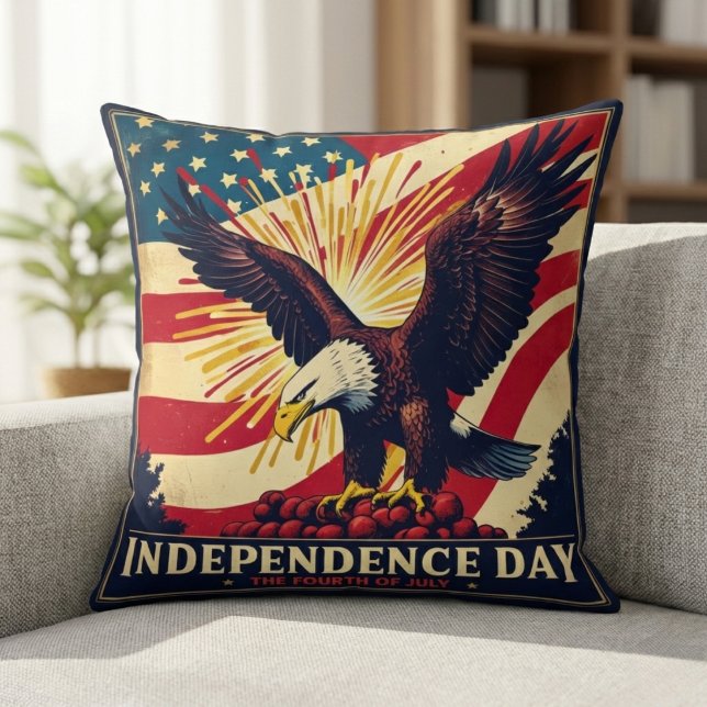 Grand Celebration: Independence Day Eagle Pillow (Boldly brave and beautifully made.)