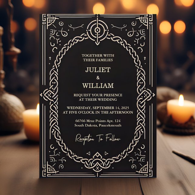 Grand Celtic Nordic Mediaeval Scroll Viking Weddin Invitation (Creator Uploaded)