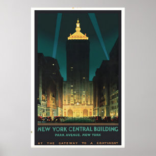 Grand Central Terminal Vintage Travel Poster Art