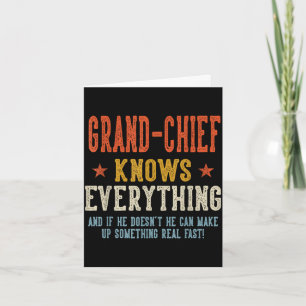 Grand-chief knows everything father's day retro card