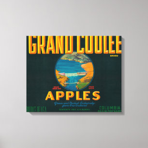 Grand Coulee Apple Label - Coulee, WA Canvas Print