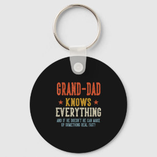 Grand-dad knows everything father's day retro key ring