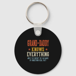 Grand-daddy knows everything father's day retro key ring