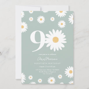 Grand Daisy Milestone Ninety Birthday Invitation