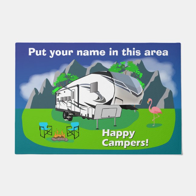 Grand Design Reflection 28bh Design Happy Campers Doormat (Front)