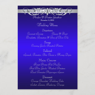 Grand Duchess Blue Scroll Wedding Menu