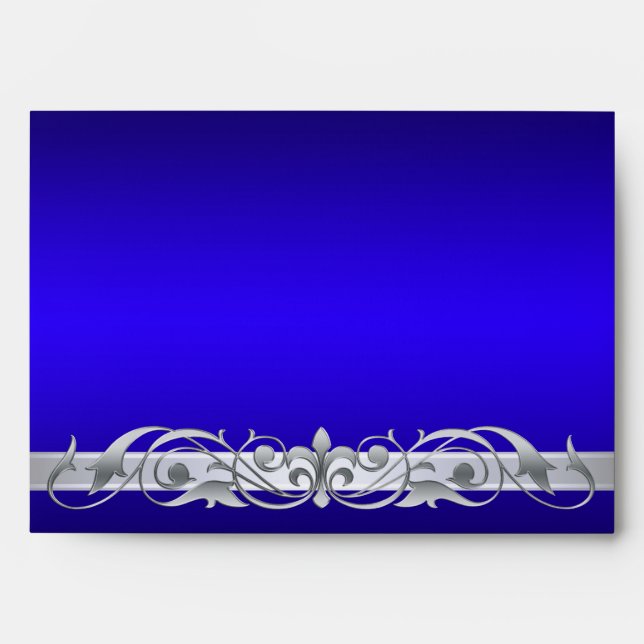 Grand Duchess Blue Silver Scroll Envelope (Front)