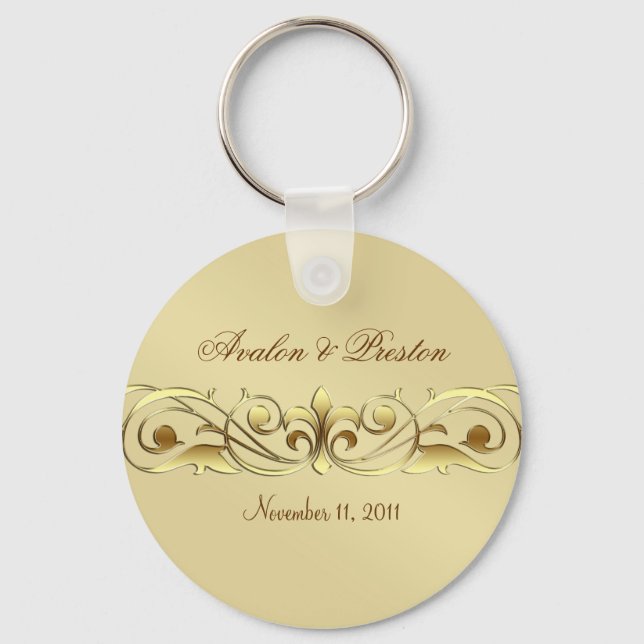Grand Duchess Gold Metal Scroll  Keychain (Front)