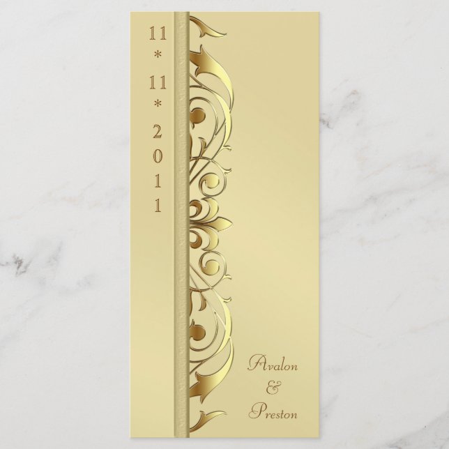 Grand Duchess Gold Scroll Wedding Program Programme (Front)