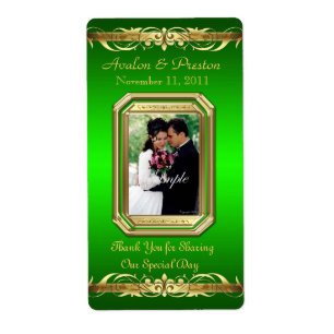 Grand Duchess Green Photo Gold Wine Wedding Label