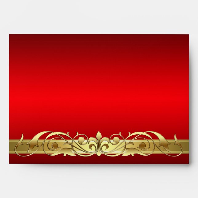 Grand Duchess Red Gold Scroll Envelope (Front)