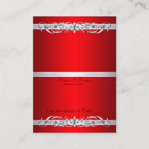 Grand Duchess Red Scroll Folding Table Placecard