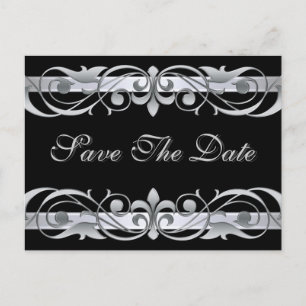 Grand Duchess Silver Black Save The Date Postcard