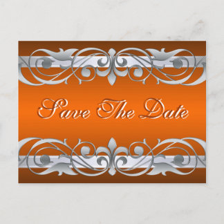 Grand Duchess Silver Orange Save The Date Postcard