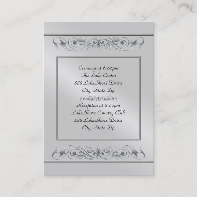 Grand Duchess Silver Scroll Guest Info Card (Front)