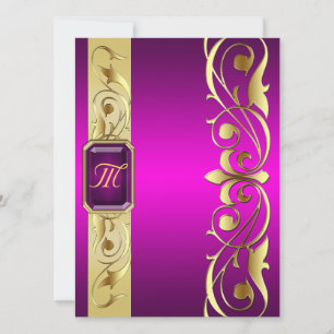 Grand Duke Pink Jewel Gold Scroll Pink Invitation