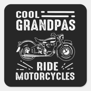 Grand Father Biker Square Sticker
