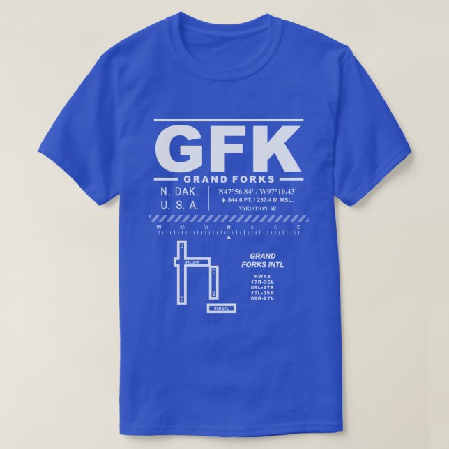 Grand Forks International Airport GFK T-Shirt (Design Front)