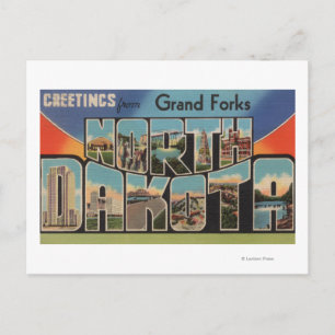 Grand Forks, North Dakota - Large Letter Postcard
