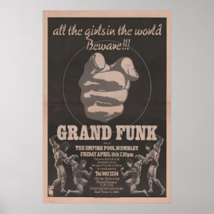 GRAND FUNK Poster - 1975 original NME - All the