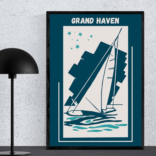 Grand Haven in Michigan - Vintage Sailing Poster (Creator Uploaded)