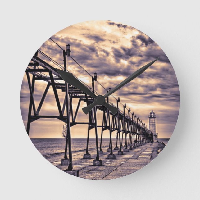 Grand Haven lighthouse and pier, Grand Haven Round Clock (Front)