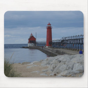 Grand Haven Lighthouses Mouse Pad