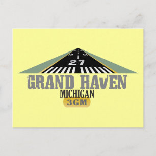Grand Haven MI - Airport Runway Postcard