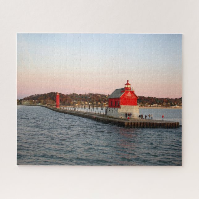 Grand Haven South Pierhead Lights jigsaw puzzle (Horizontal)