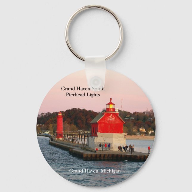 Grand Haven South Pierhead Lights key chain (Front)