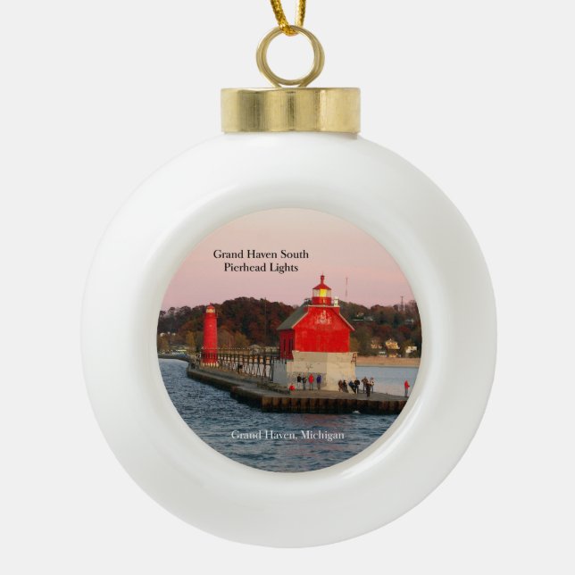 Grand Haven South Pierhead Lights ornament (Front)