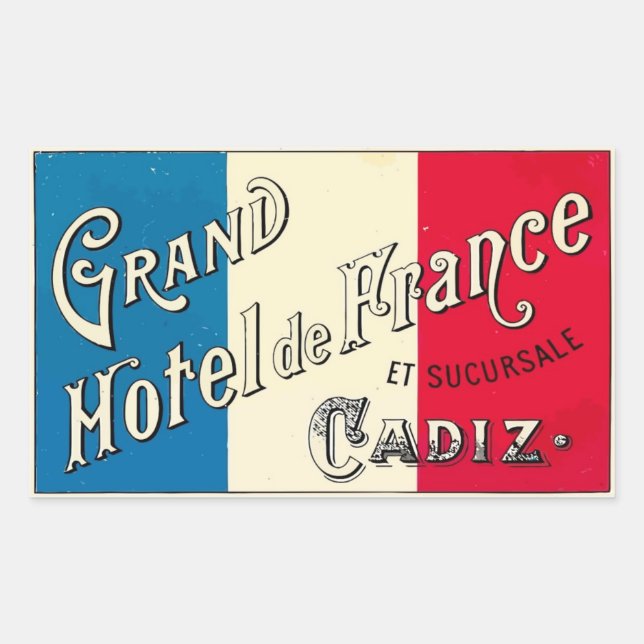 Grand Hotel de France (Cadiz) Rectangular Sticker (Front)
