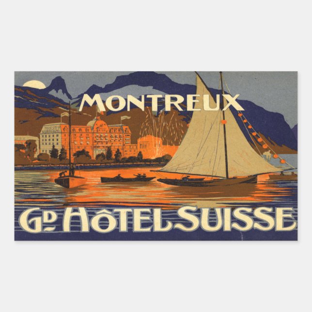Grand Hotel Suisse Montreux Rectangular Sticker (Front)