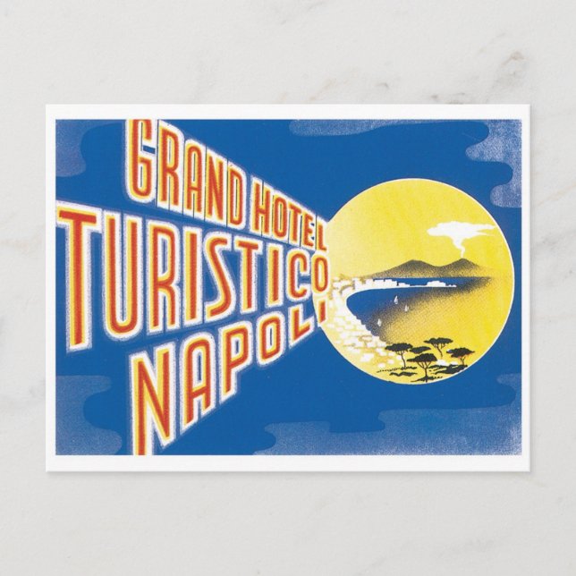 Grand Hotel Turistico Napoli Italy Europe Vintage Postcard (Front)