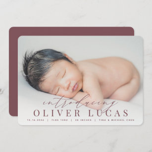Grand Introduction   Photo Birth Announcement