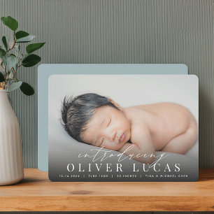 Grand Introduction Photo Birth Announcement