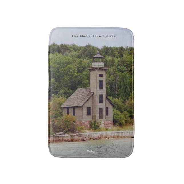 Grand Island East Channel Lighthouse bathmat (Front Vertical)