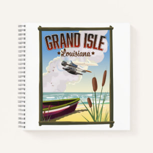Grand Isle, Louisiana Travel poster  Keychain Butt Notebook