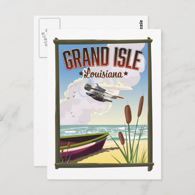 Grand Isle, Louisiana Travel poster  Postcard (Front/Back)