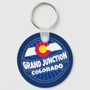 Grand Junction Colorado flag burst keychain