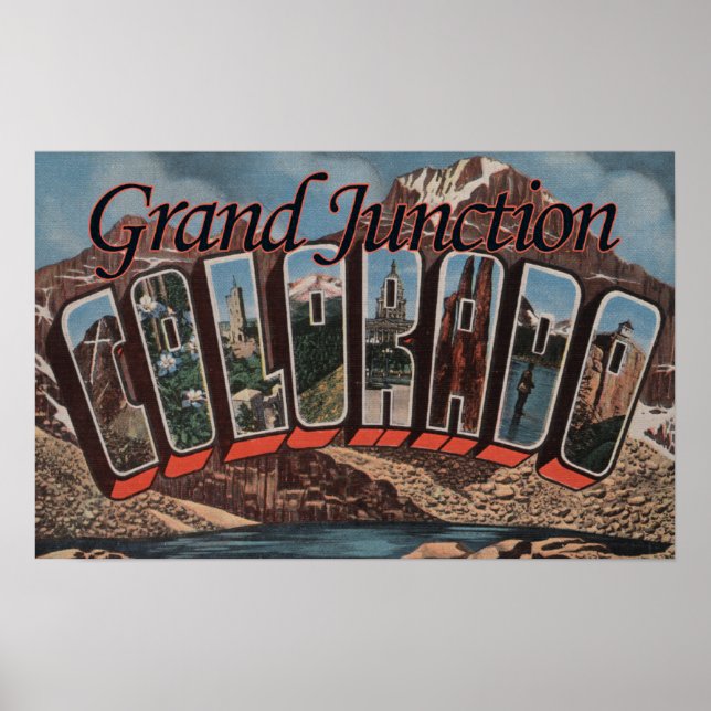 Grand Junction, Colorado - Large Letter Scenes Poster (Front)