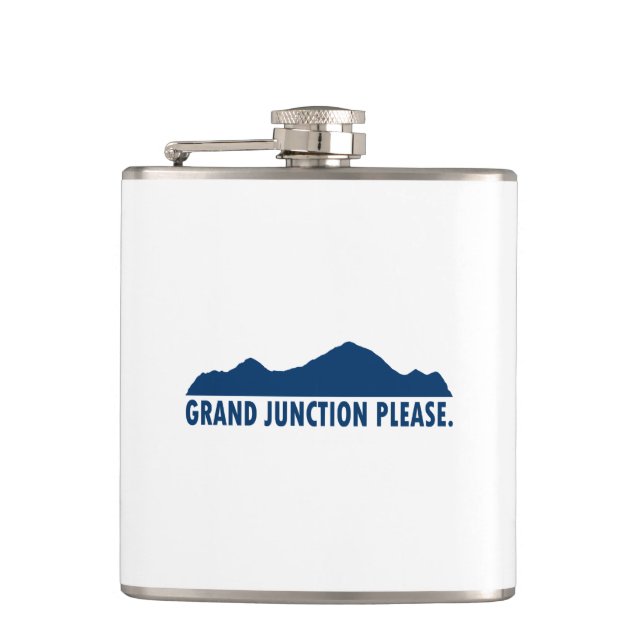 Grand Junction Colorado Please Hip Flask (Front)