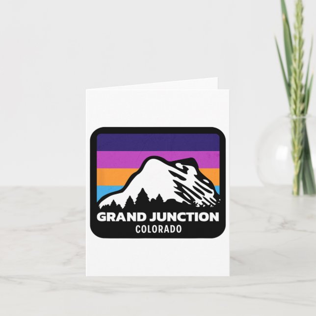 Grand Junction Colorado Skiing Snowboarding Family Card (Front)