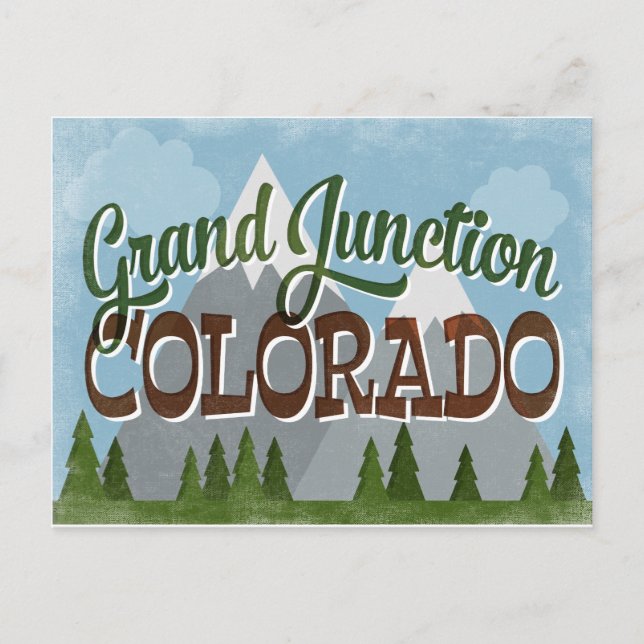 Grand Junction Colorado Snowy Mountains Postcard (Front)