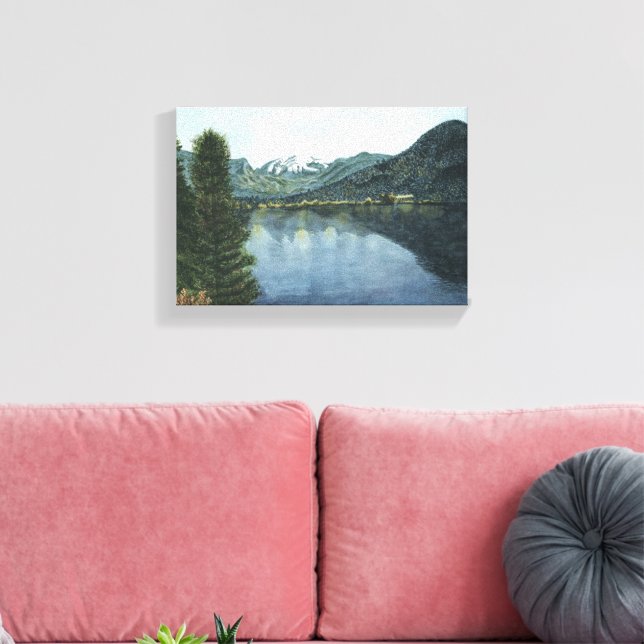 Grand Lake, CO  Watercolor Painting on Canvas (Insitu(LivingRoom))