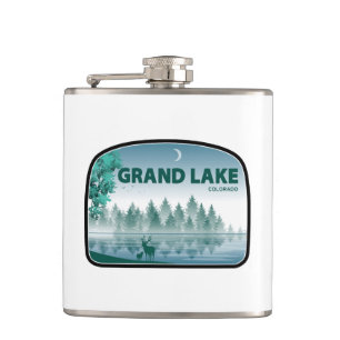 Grand Lake Colorado Deer Hip Flask