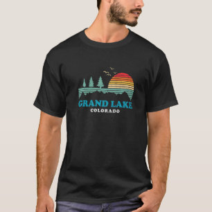 Grand Lake Colorado Flag Mountain Vintage Retro CO T-Shirt