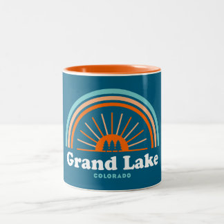 Grand Lake Colorado Rainbow Two-Tone Coffee Mug