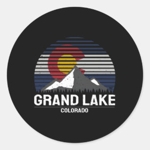 Grand Lake Colorado State Flag Grand Lake County Classic Round Sticker